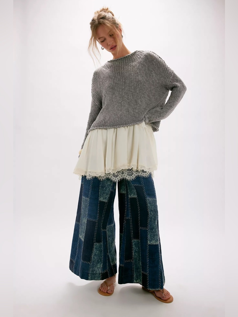 Free people We The Free Patches Wide-Leg Flare Jeans